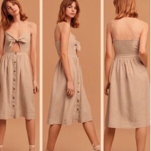 Aritzia Wilfred Adelia Cut Out Tie Front Dress